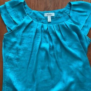 Cute soft satin aqua top by Dress Barn size small